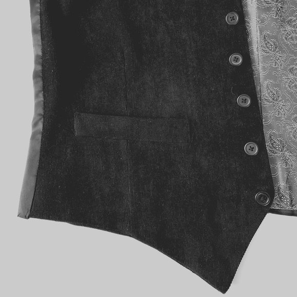 Axcess Men's Black Corduroy Vest Size S - Picture 3 of 10
